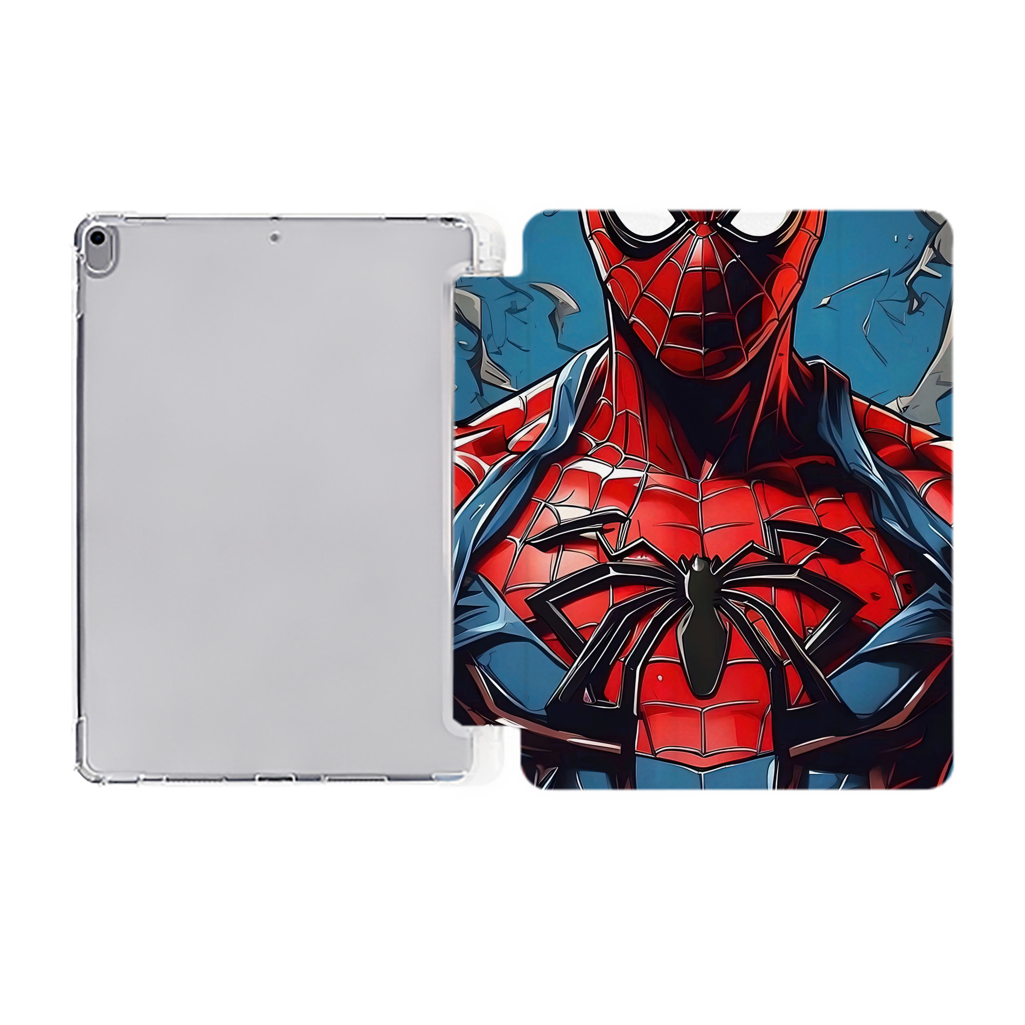 （画像用） Spider Man スパイダーマン IPad ケース ペン収納付き 三つ折りスタンド PUレザー×シリコン 対応機種9.5/10.5/10.9インチ